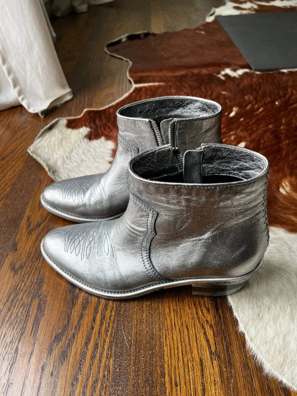 Zadig & Voltaire Paris western boots silver